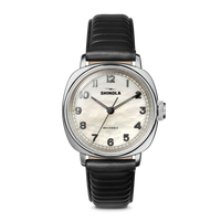 Mechanic Watch - Mother of Pearl/Black Leather Strap