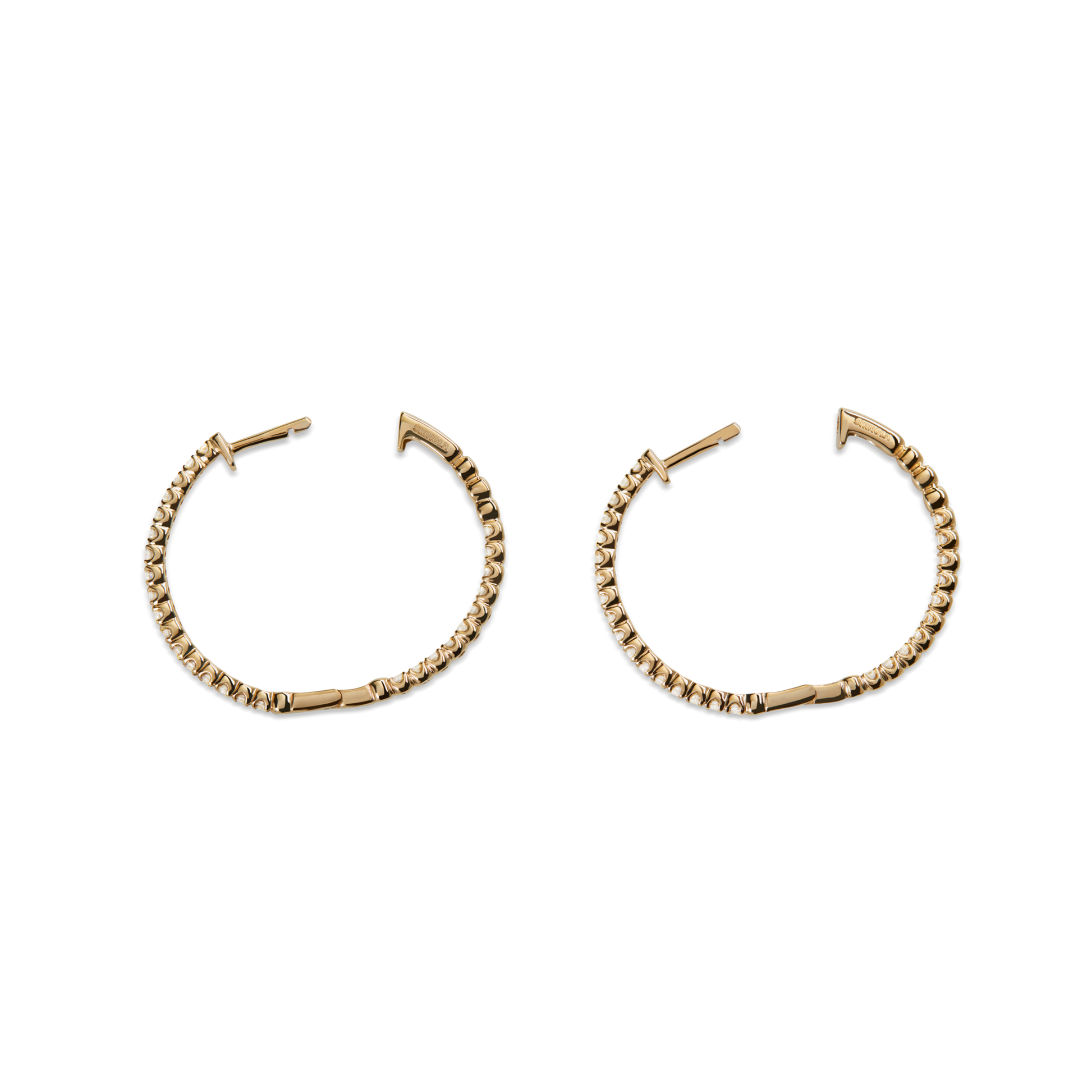 1 Carat Diamond Hoop Earrings - Yellow Gold