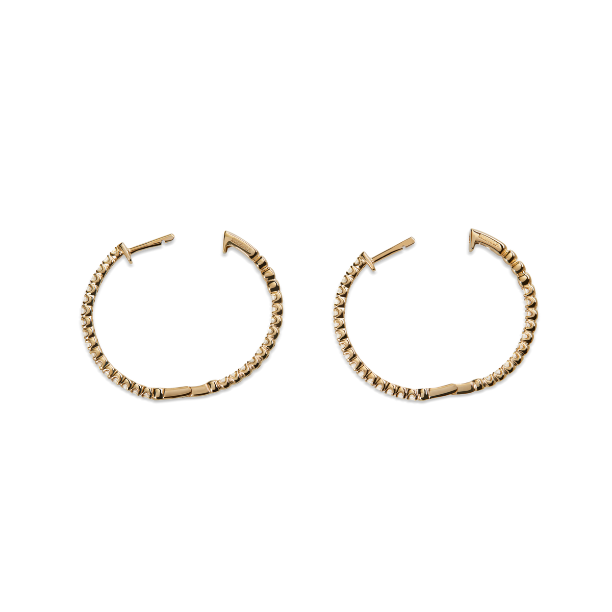 1 Carat Diamond Hoops - Yellow Gold