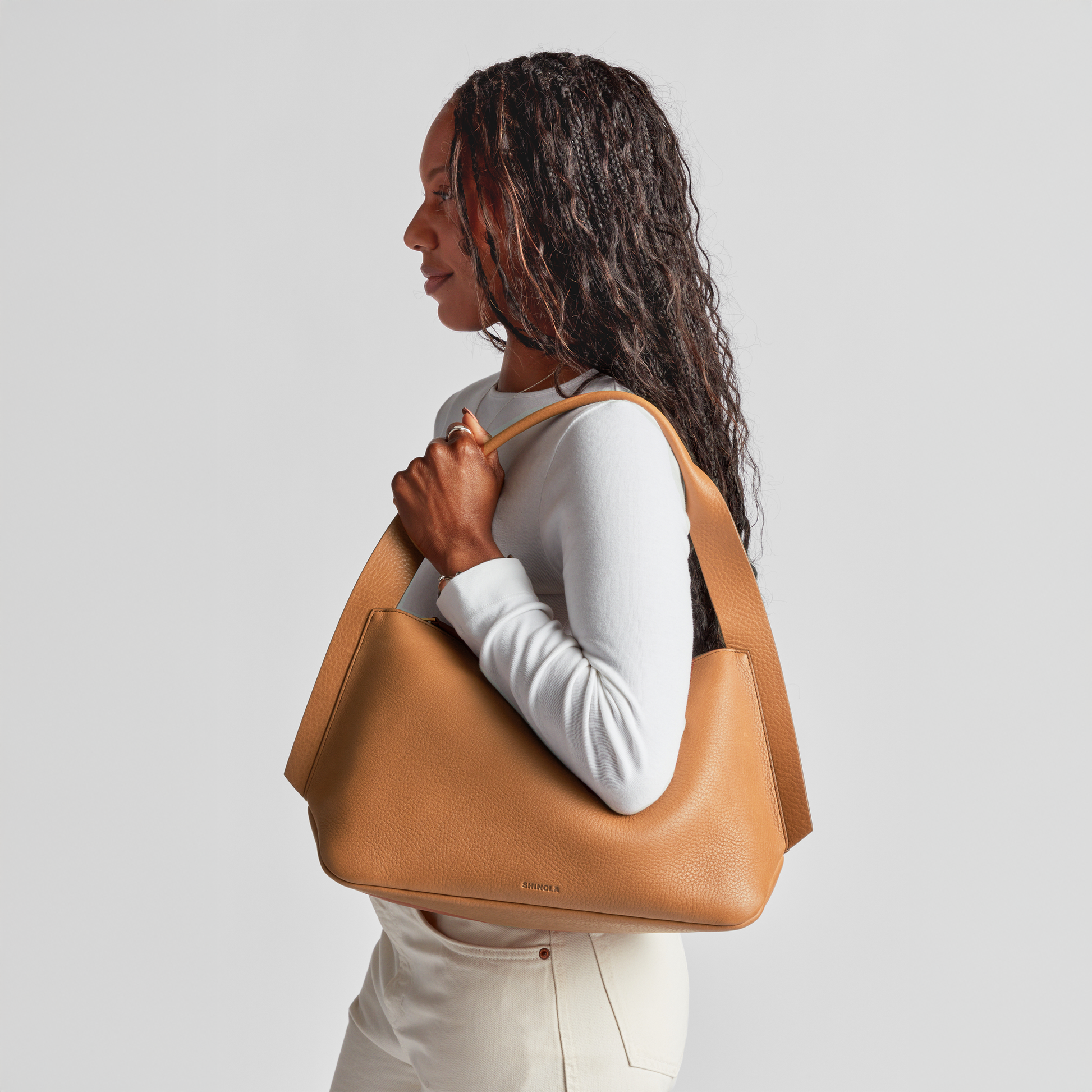 Medium Derby Shoulder Bag - Tan