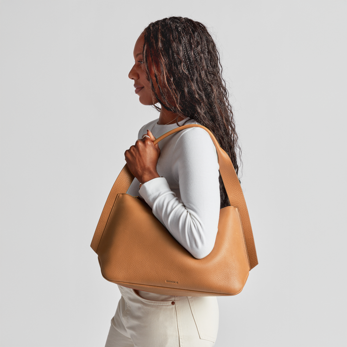 Medium Derby Shoulder Bag - Tan