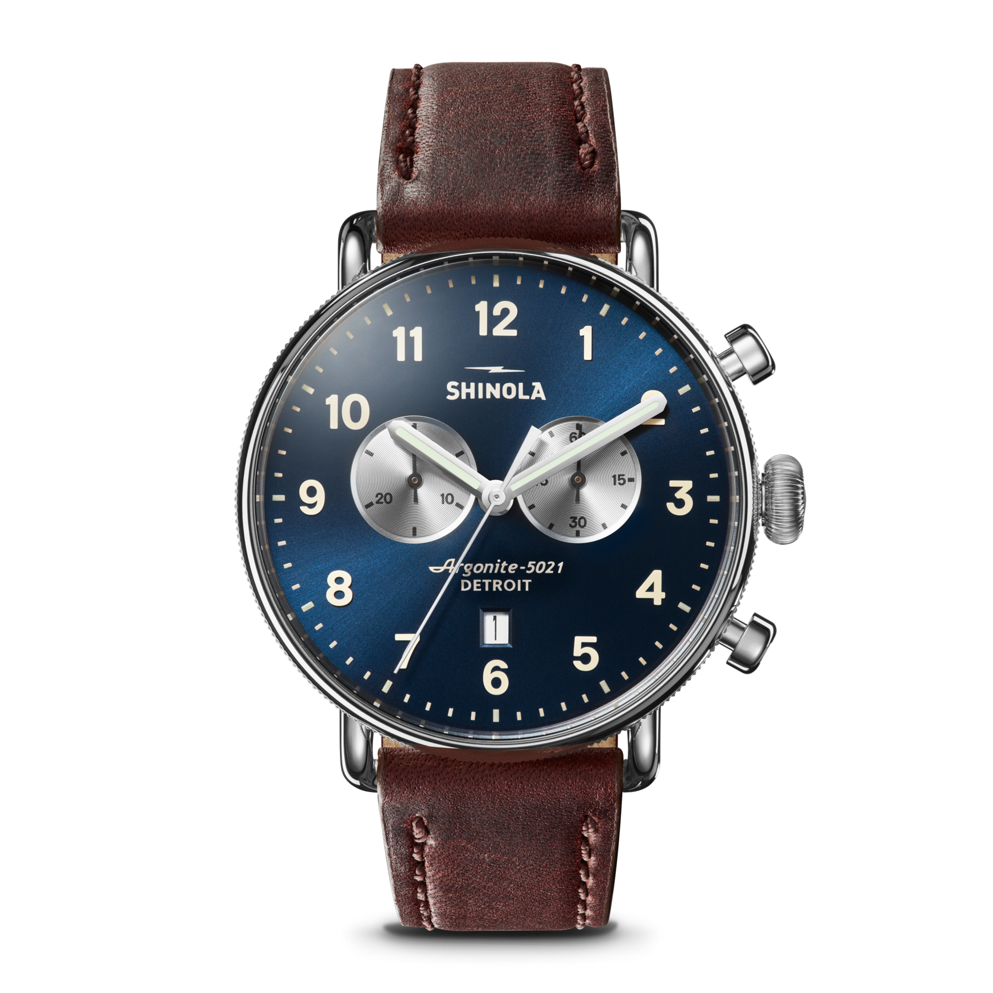 Canfield 2 Eye Chrono Watch - Cattail Leather Strap