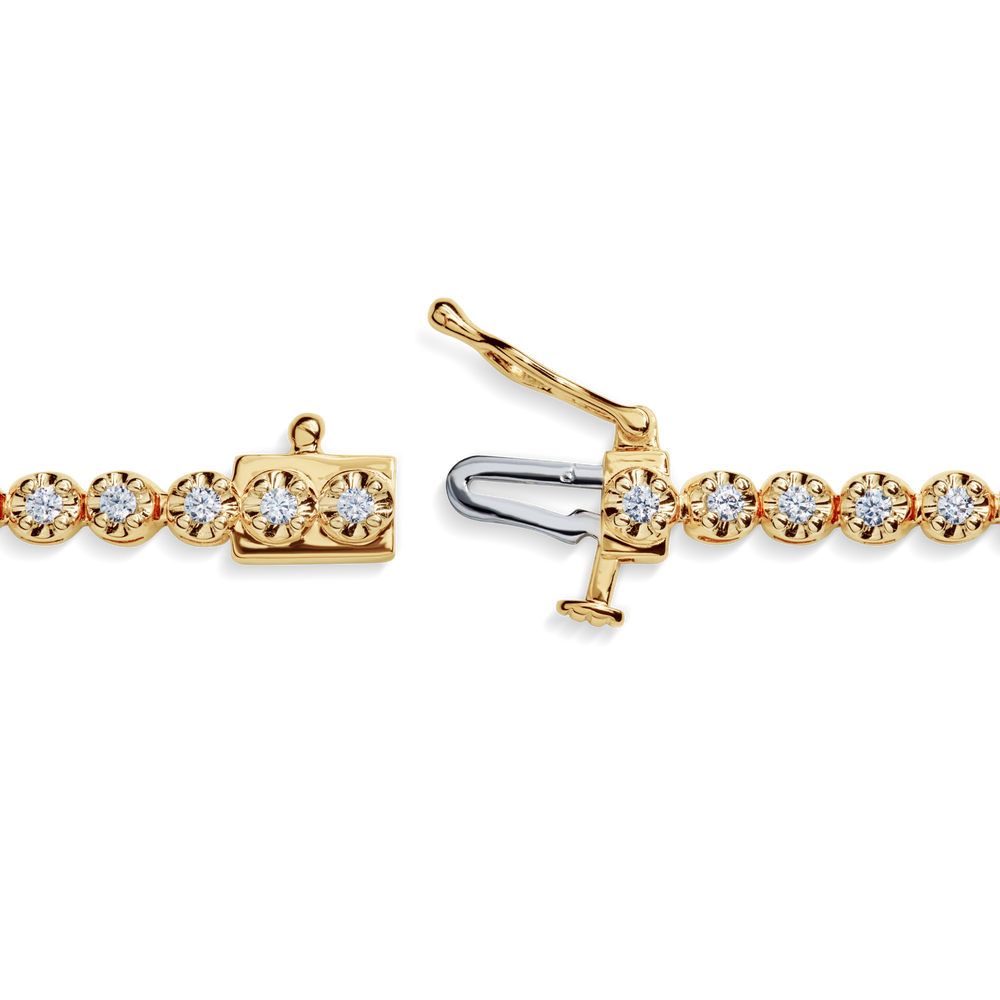 1 Carat 7" Diamond Tennis Bracelet - Yellow Gold
