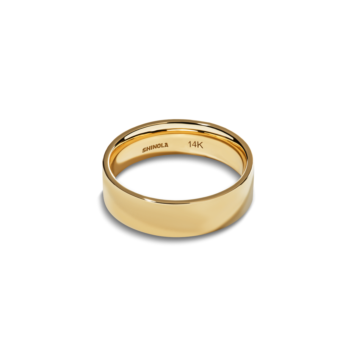 6mm Flat Yellow Gold Band