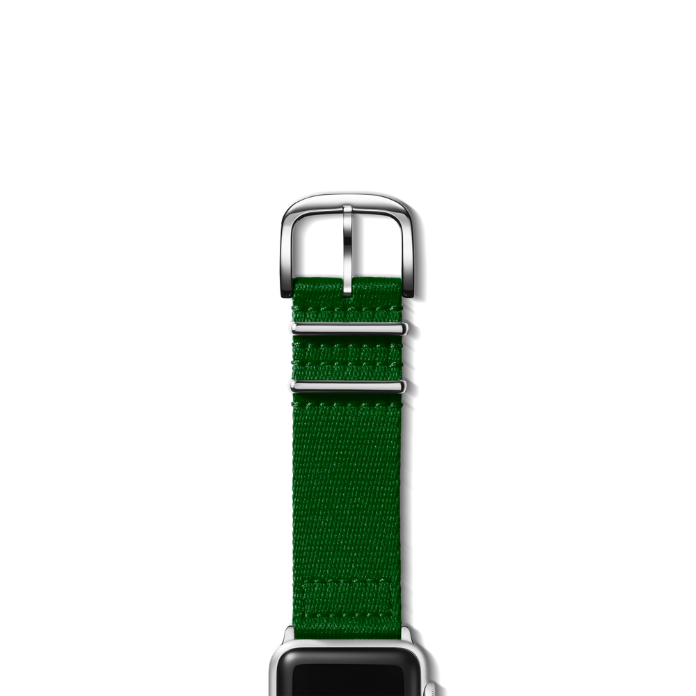 24mm Green Split Nylon Apple Watch Strap - Green