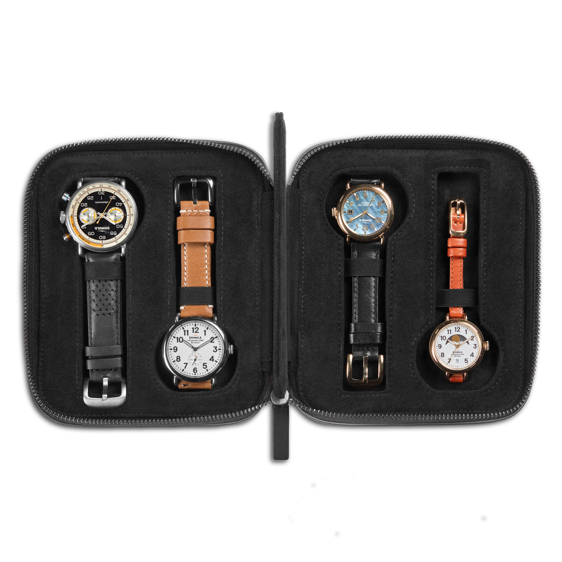 Four Watch Travel Case - Black