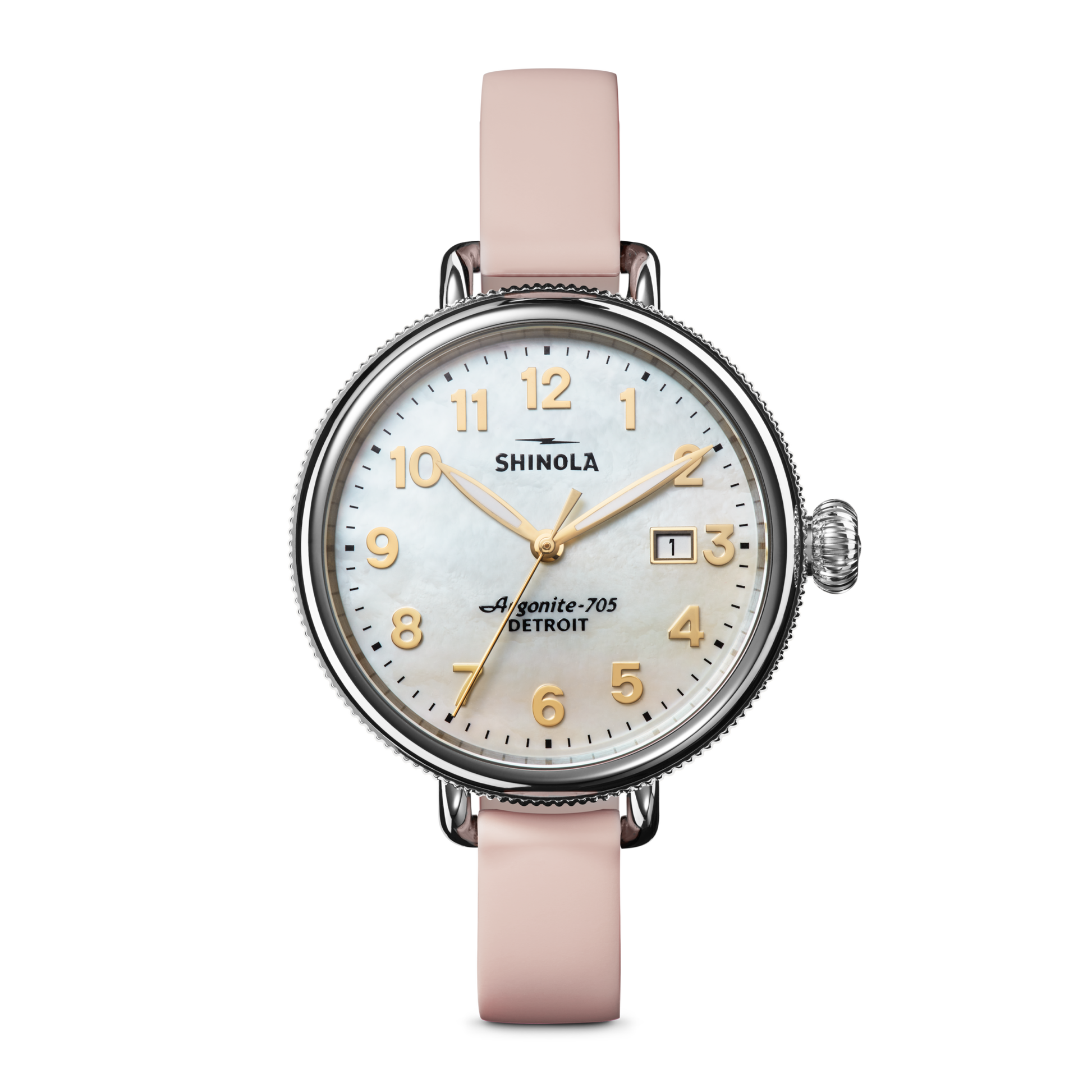 Birdy Watch - MOP Soft Pink Silicone Strap