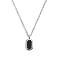 21mm Black Diamond Pave Tag Necklace