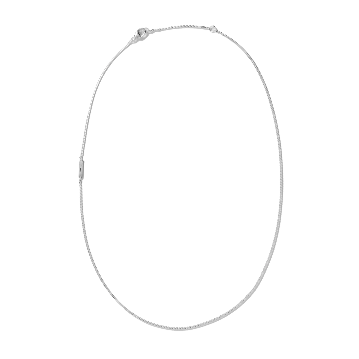 Simple Curb Chain Necklace - Sterling Silver