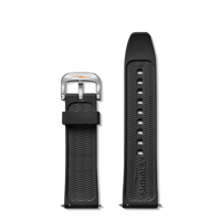24mm Black Rubber Watch Strap - Black