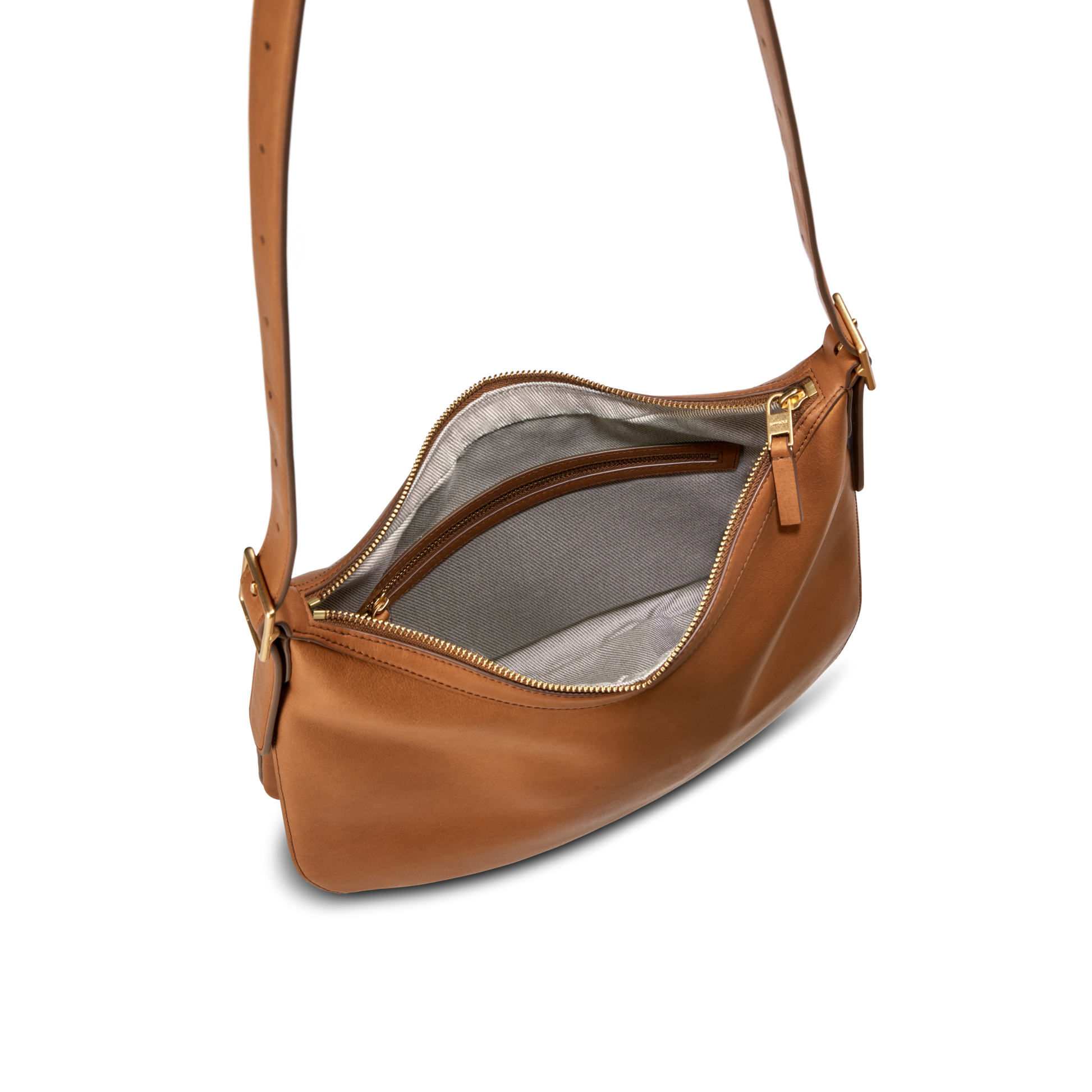 Medium Accordion Crossbody - Tan