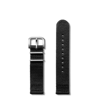 20mm Black G10 Nylon Watch Strap - Black