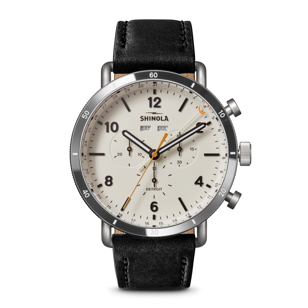 Canfield Sport Watch - Silver/Black Leather
