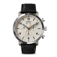 Canfield Sport Watch - Silver/Black Leather