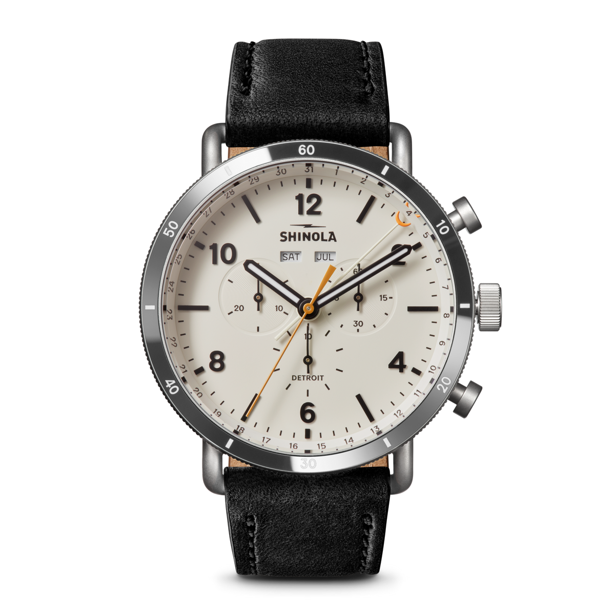 Canfield Sport Watch - Silver/Black Leather