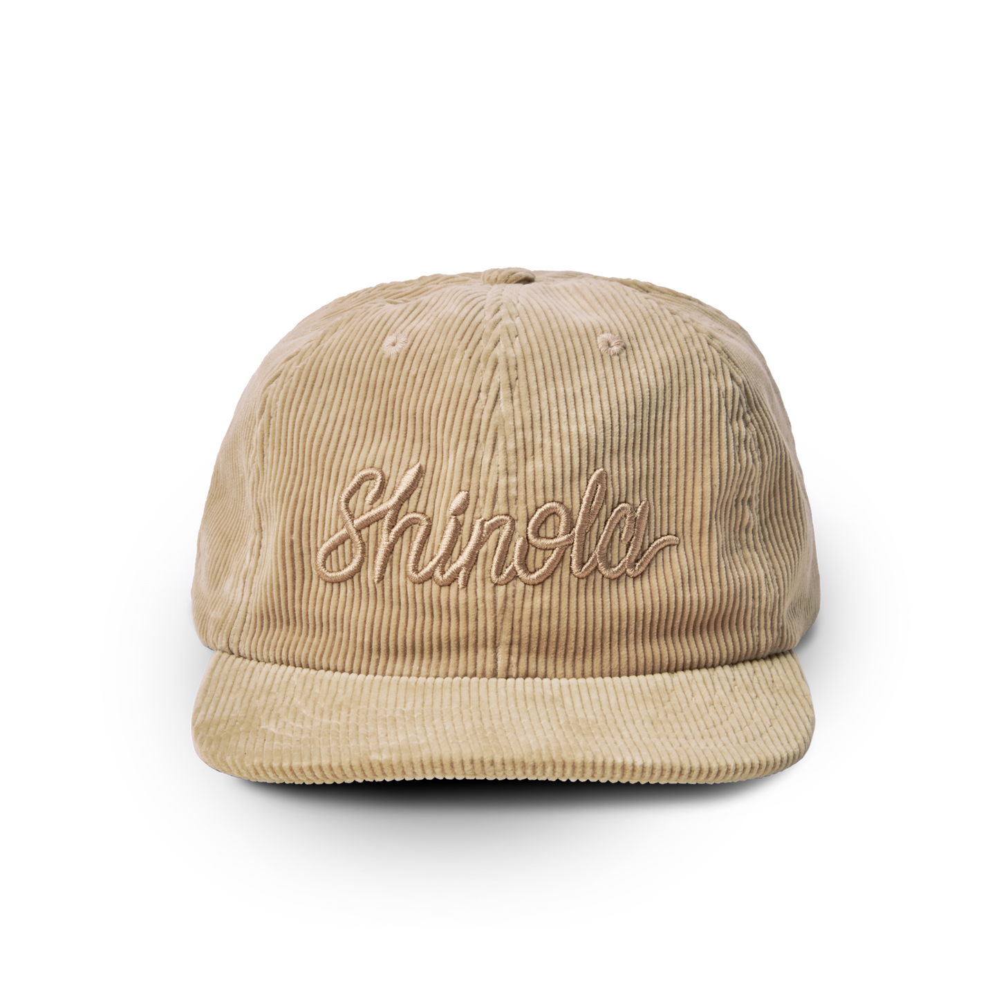 Corduroy Embroidered 6-Panel Hat - Black