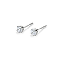 1/2 Carat Round Diamond Stud Earrings - White Gold