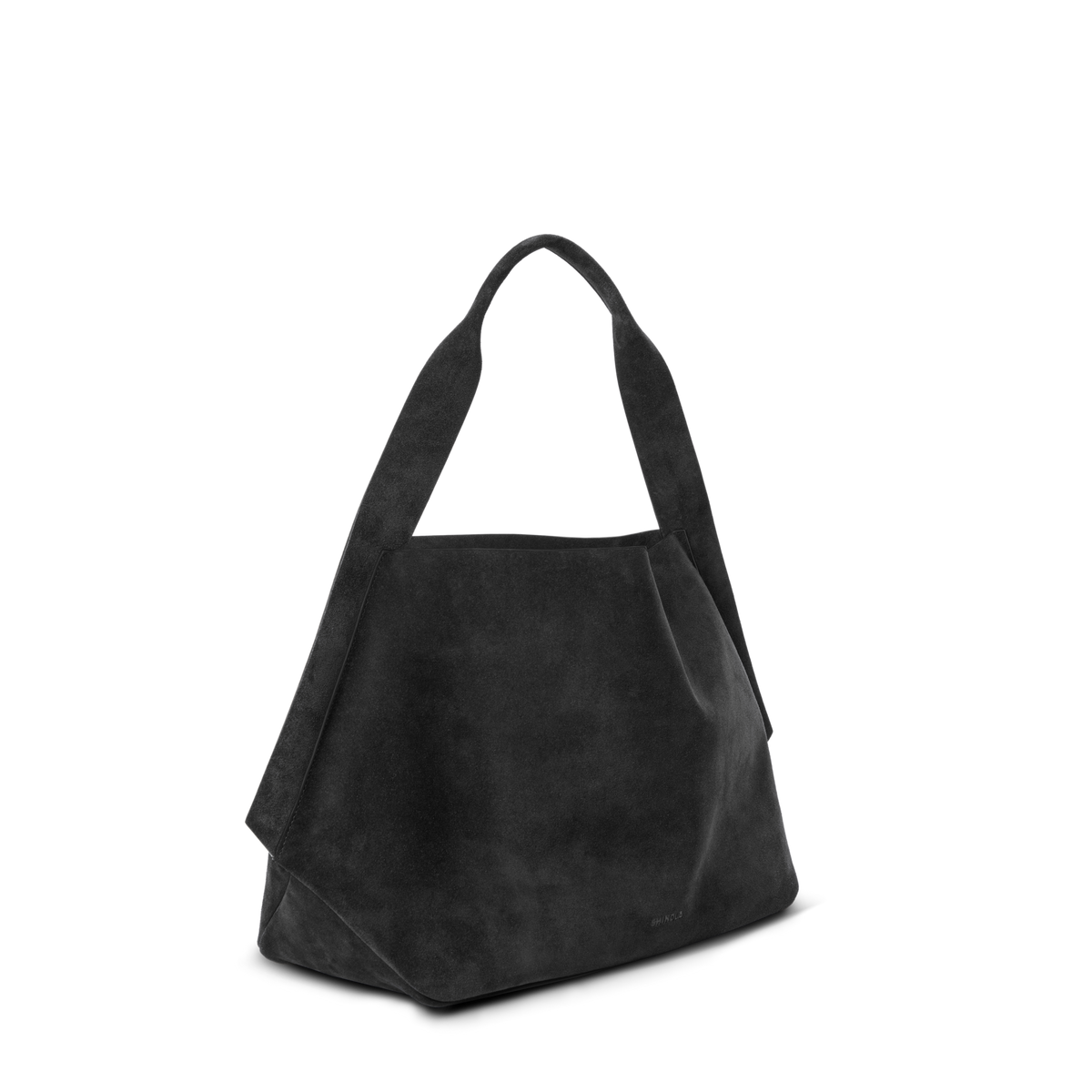 Derby Shoulder Bag - Black Suede