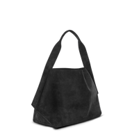 Derby Shoulder Bag - Black Suede