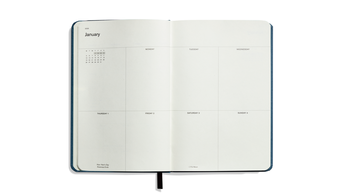 2026 12 Month Runwell Planner - Indigo