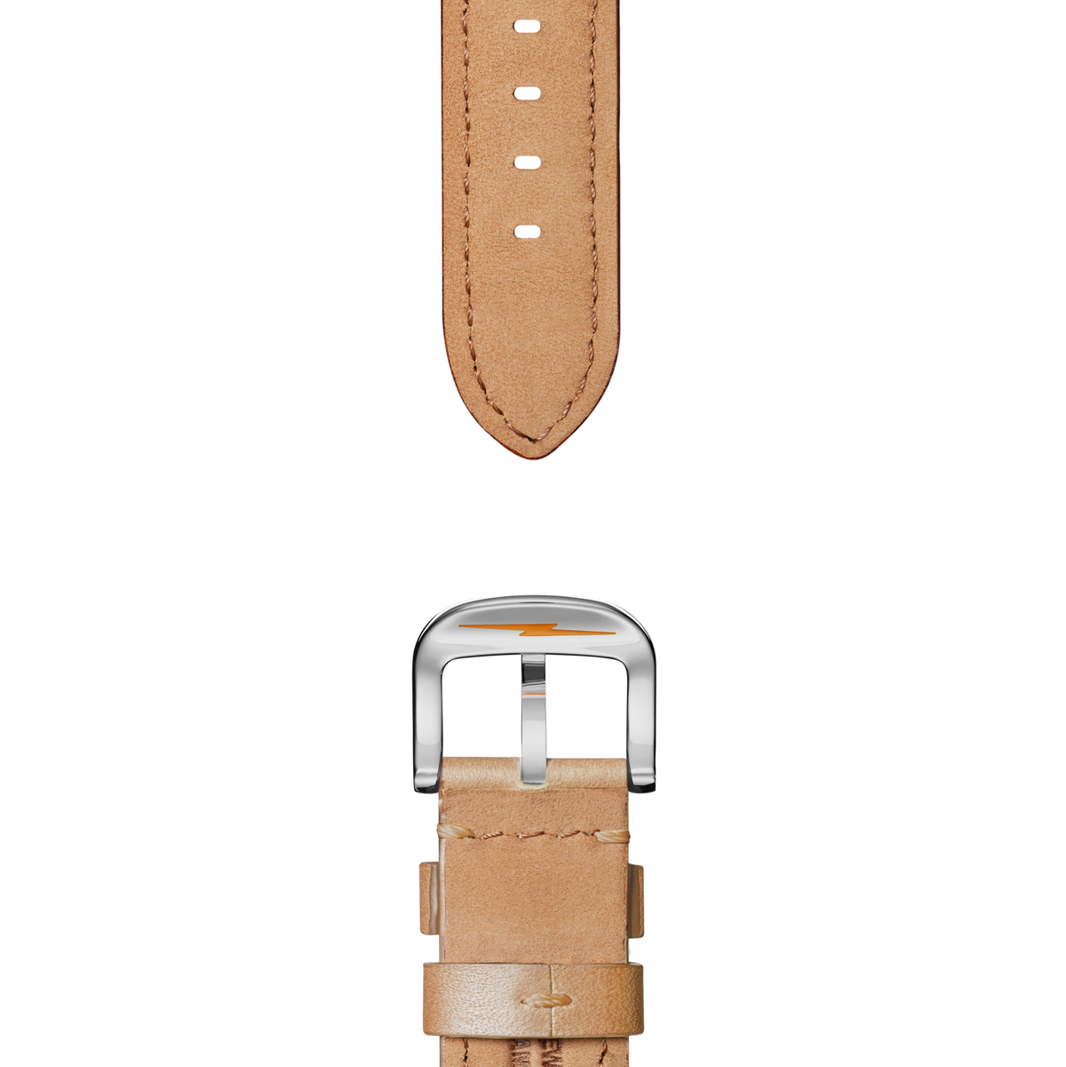 20mm Natural Leather Watch Strap - Natural