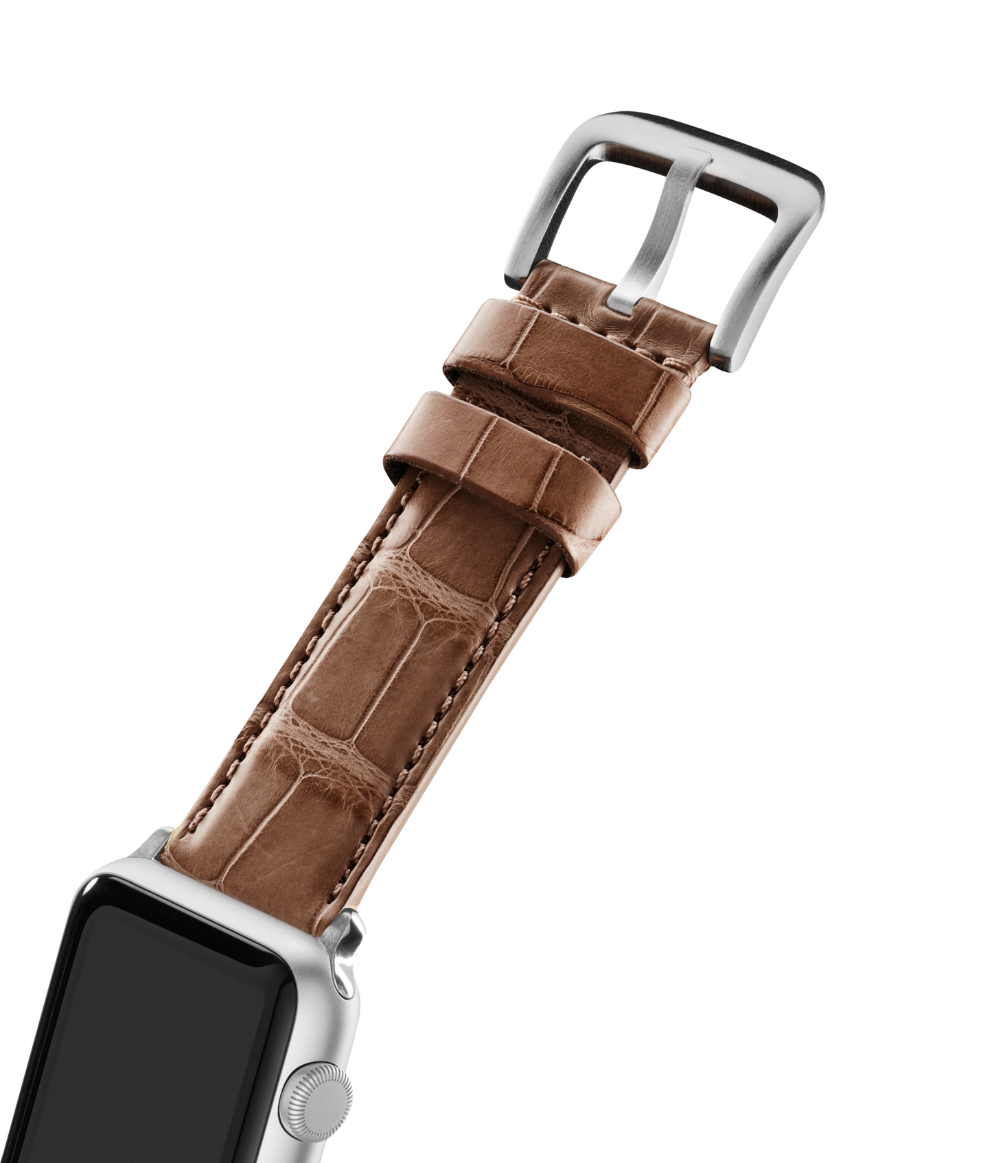 24mm Cognac Alligator Leather Apple Watch Strap - Cognac