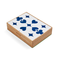 Lacquered Wood Poker Set - Cream / Blue