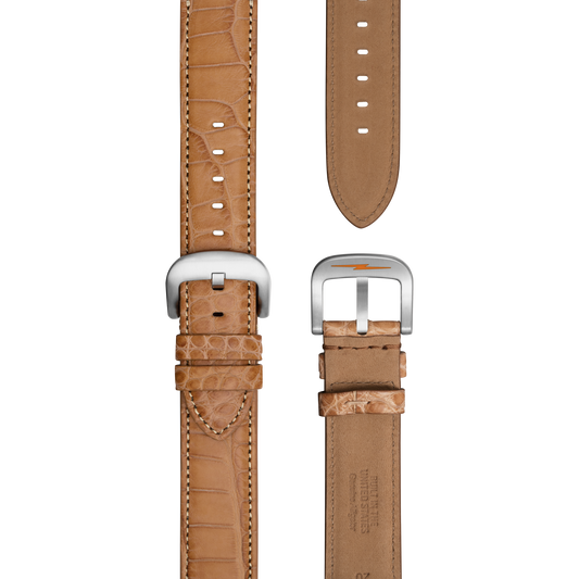 QR Strap: 20/20 Alligator SM, CN, RR Classic, BrSS - Tan