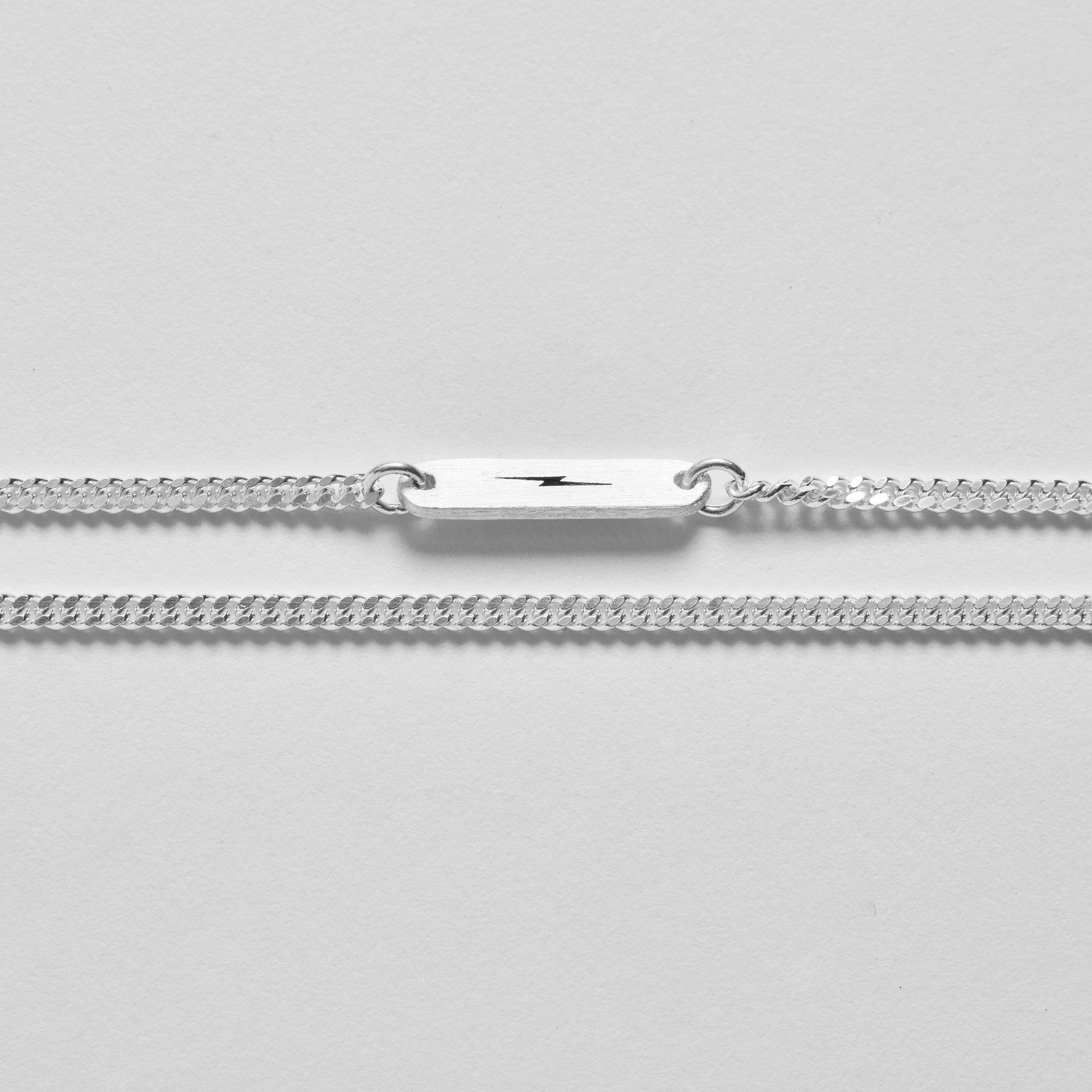Simple Curb Chain Necklace - Sterling Silver