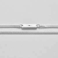 Simple Curb Chain Necklace - Sterling Silver