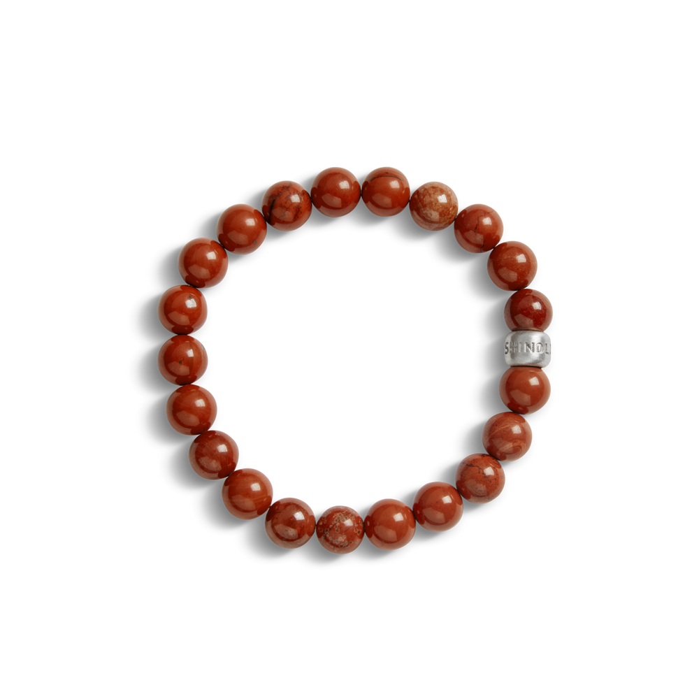 8mm Beaded Red Jasper Bracelet - Red Jasper