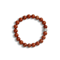 8mm Beaded Red Jasper Bracelet - Red Jasper