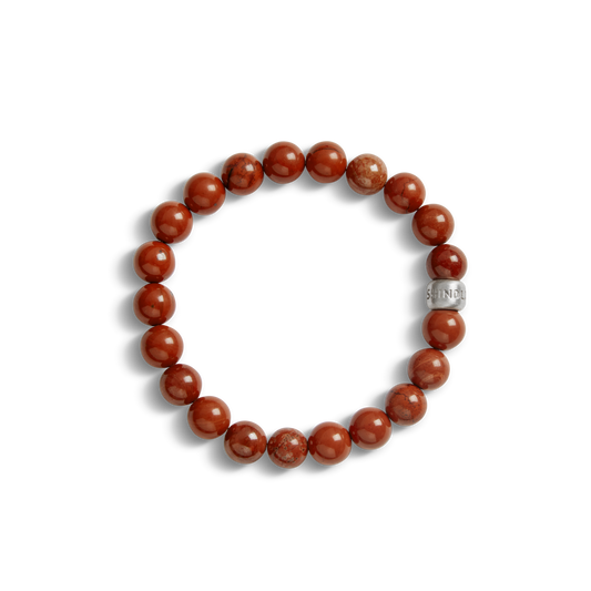6mm Beaded Red Jasper Bracelet - Red Jasper