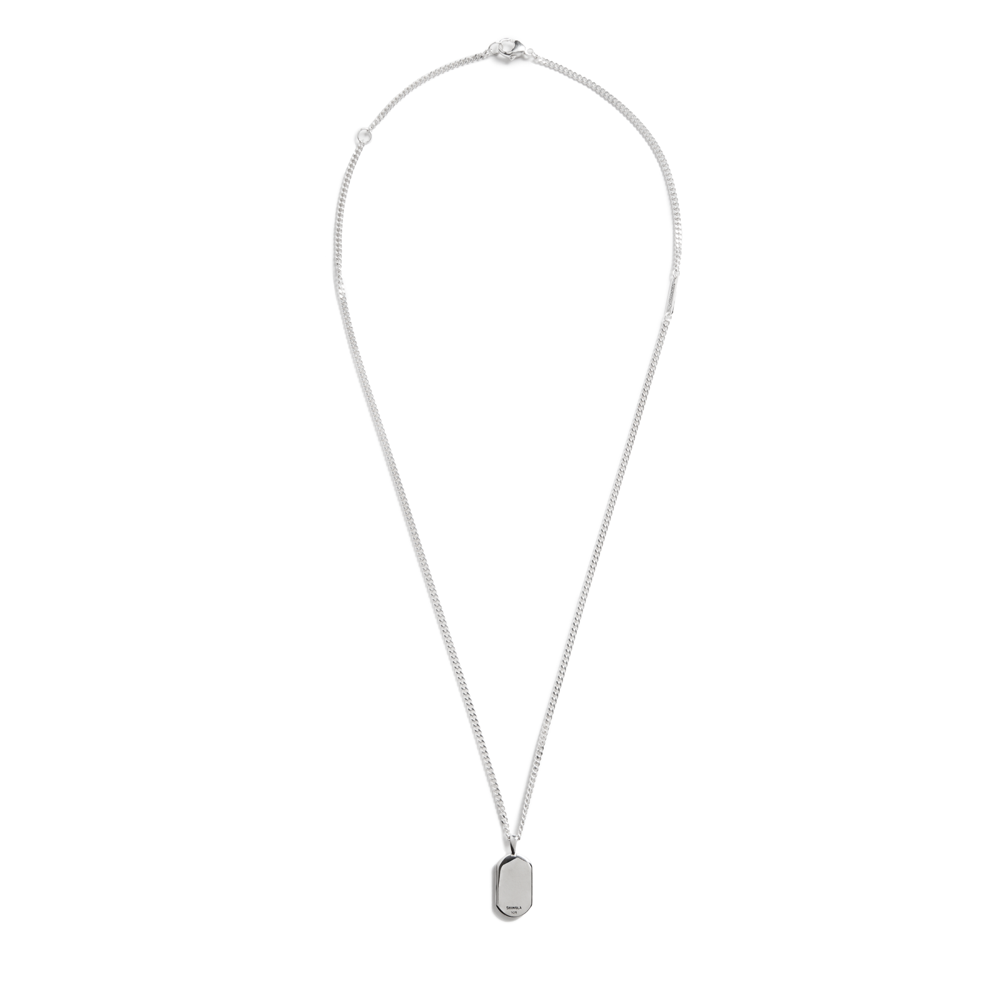 Black Diamond Pave Tag Necklace 22"- 24"
