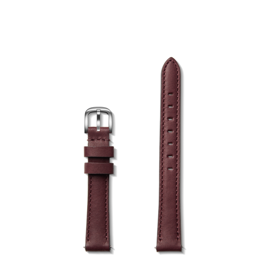 14mm Merlot Leather Watch Strap - Merlot