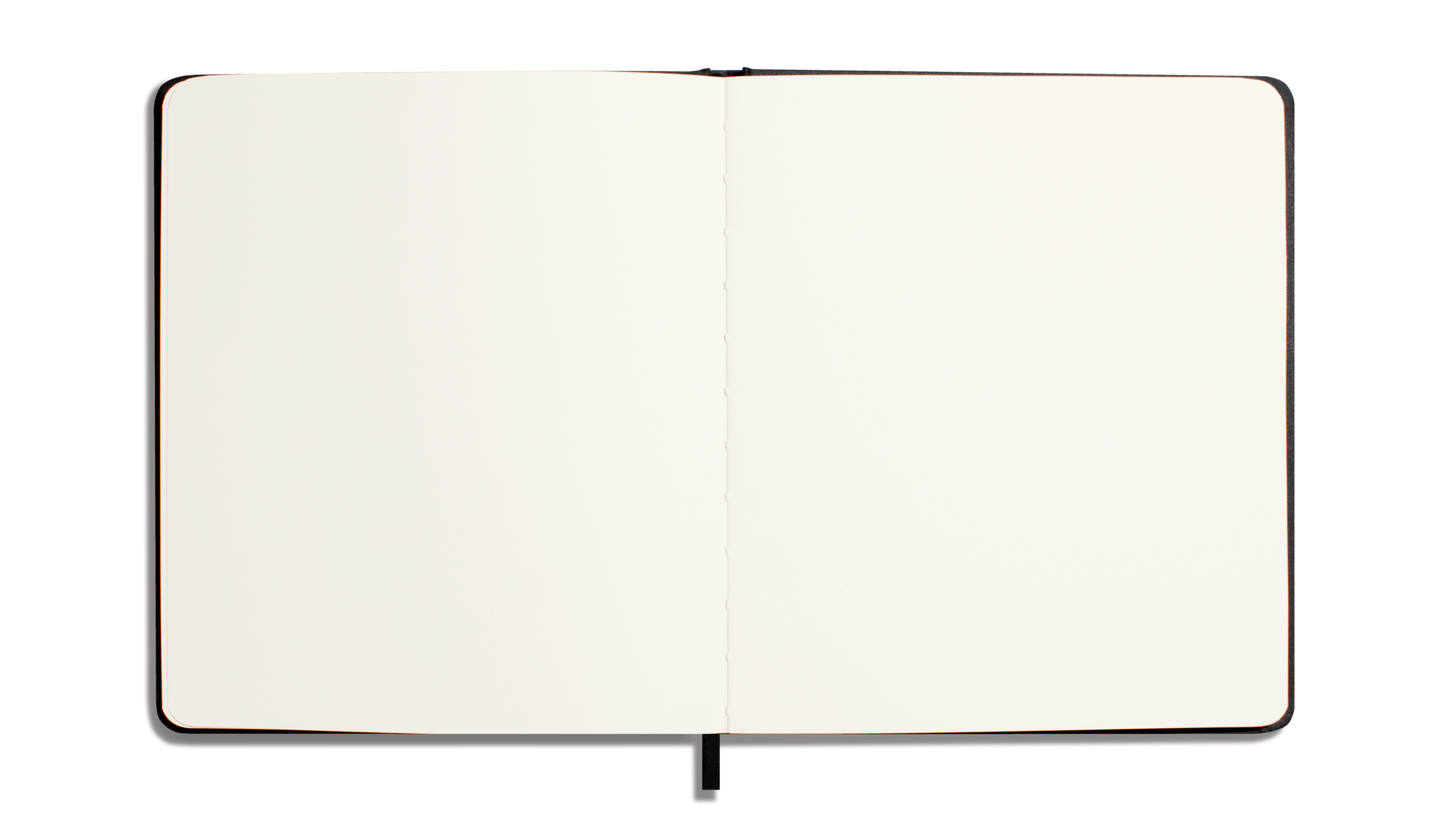 Large Hard Plain Sketchbook - Black