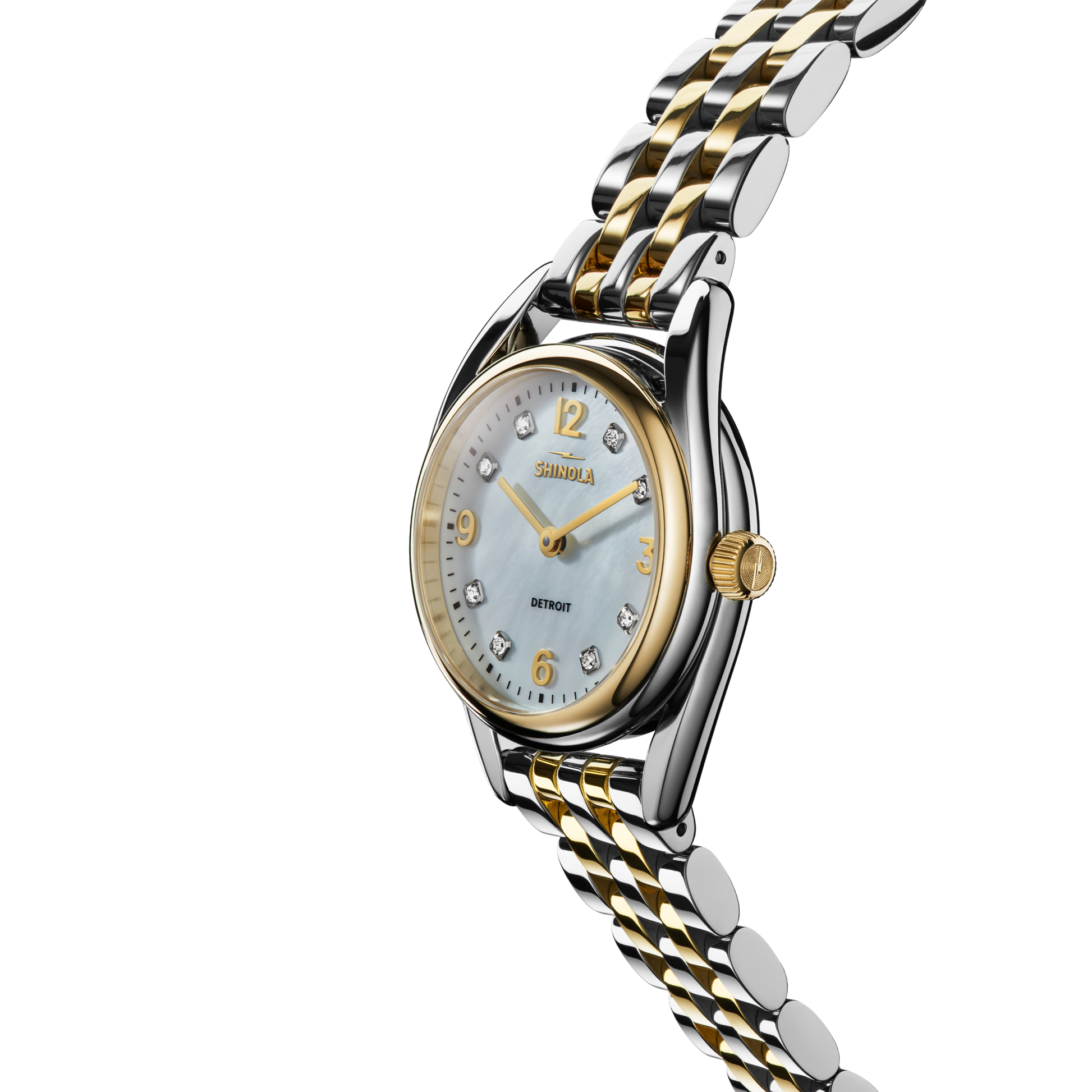 Diamond Derby Watch - White Mother of Pearl