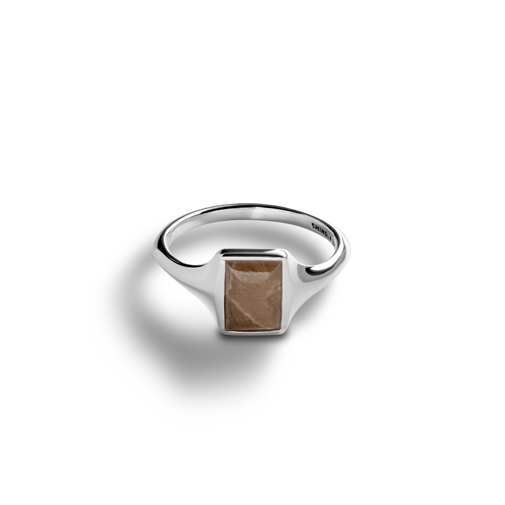 Petite Rectangular Petoskey Stone Ring