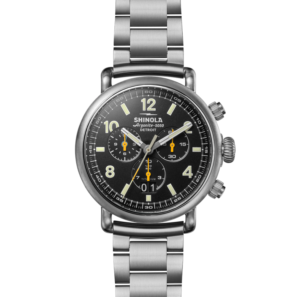 Runwell Chronograph West Wind Watch Gift Set with Additional Strap - Black