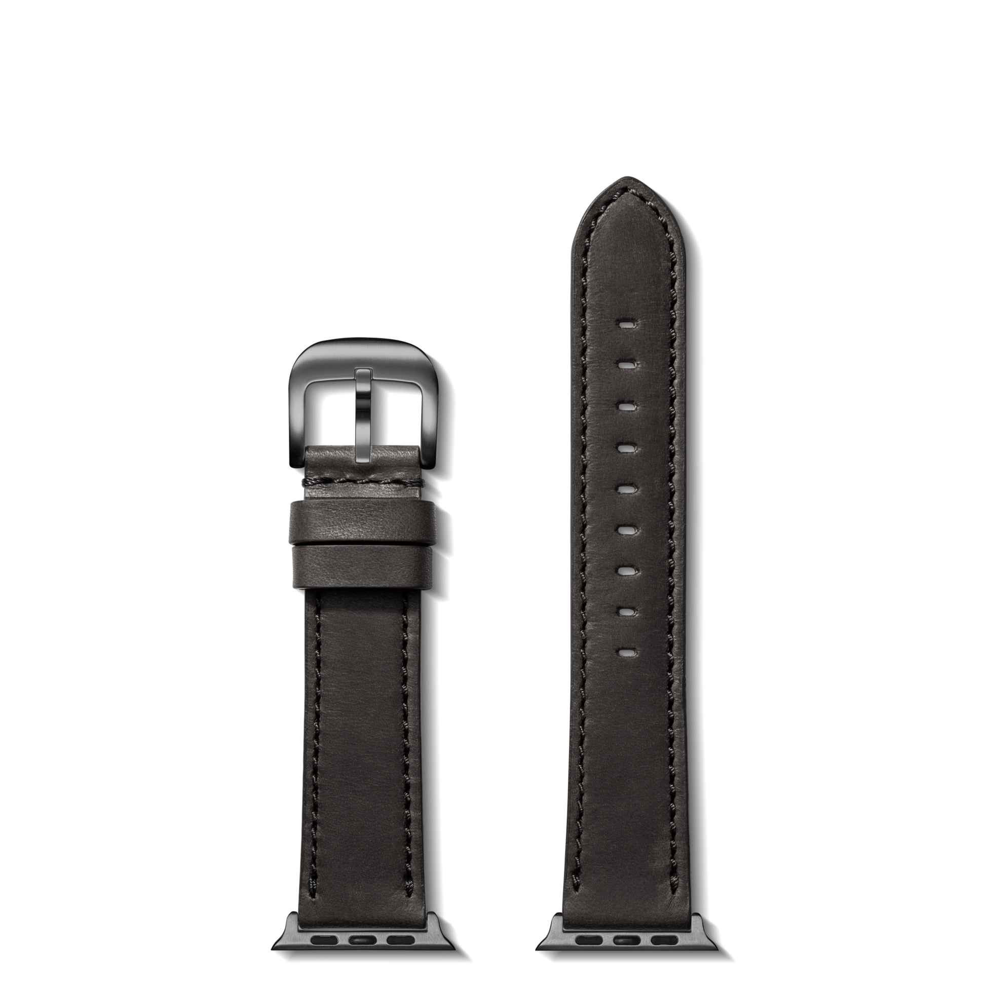 20mm Black Leather Apple Watch Strap - Black