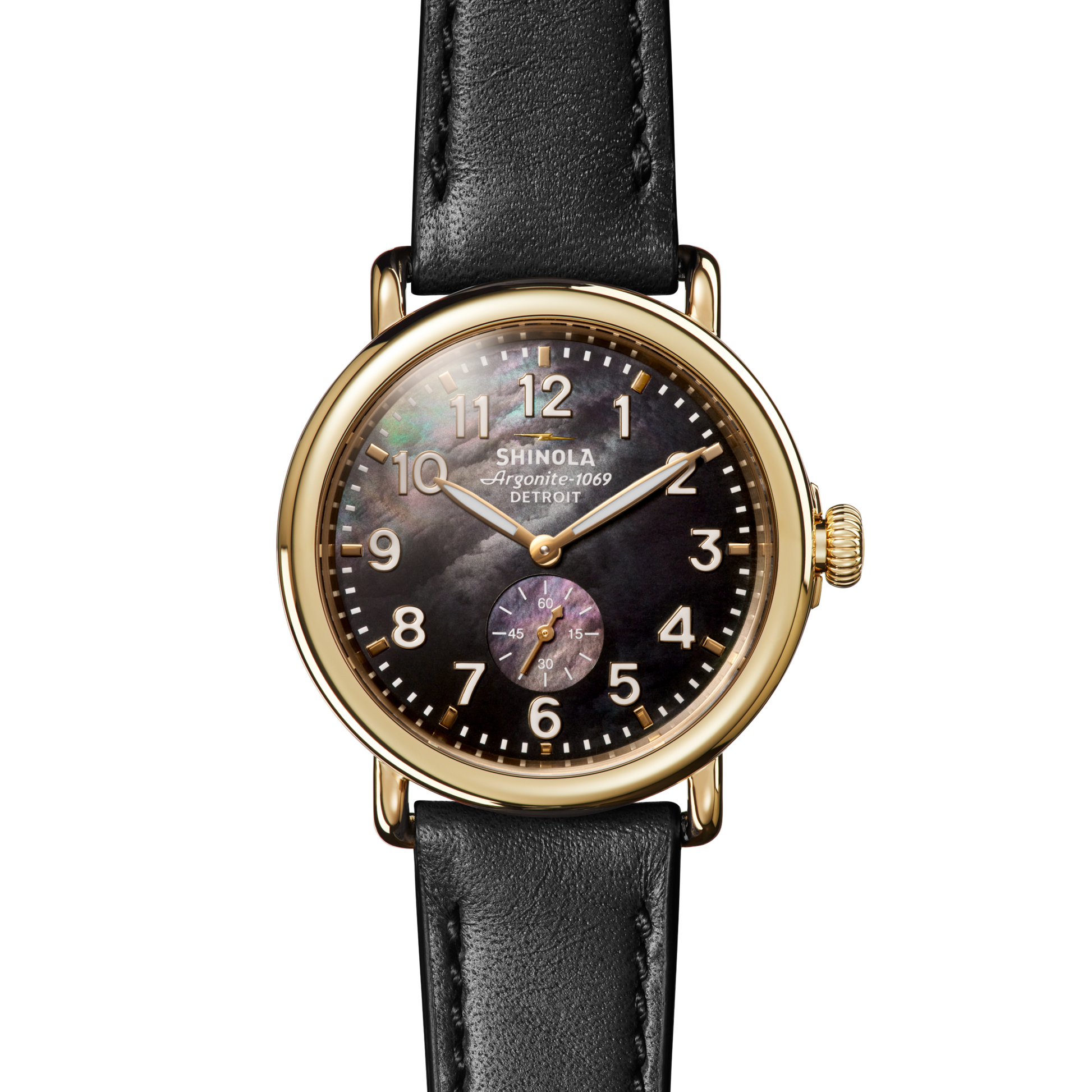 Gift Set: Runwell Sub Second 41mm, MOP Gold Bracelet - Black Mother of Pearl