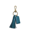 Leather Tassel Keychain - Emerald