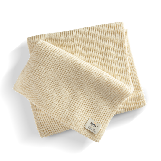 Wool Knit Scarf - Natural