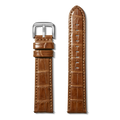 22mm Cognac Alligator Leather Watch Strap (XL) - Cognac