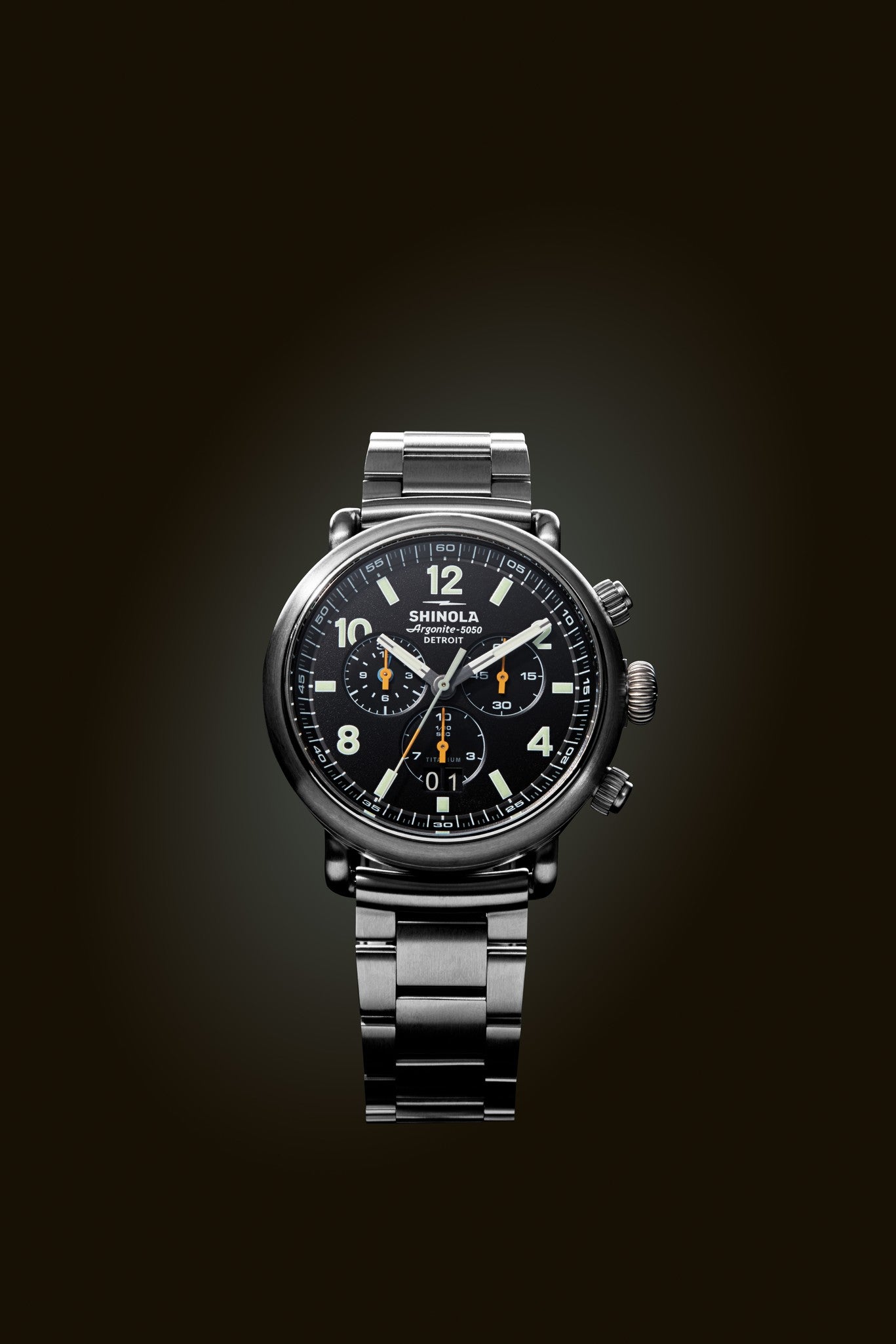 Runwell Chronograph West Wind Watch Gift Set with Two Straps - Black