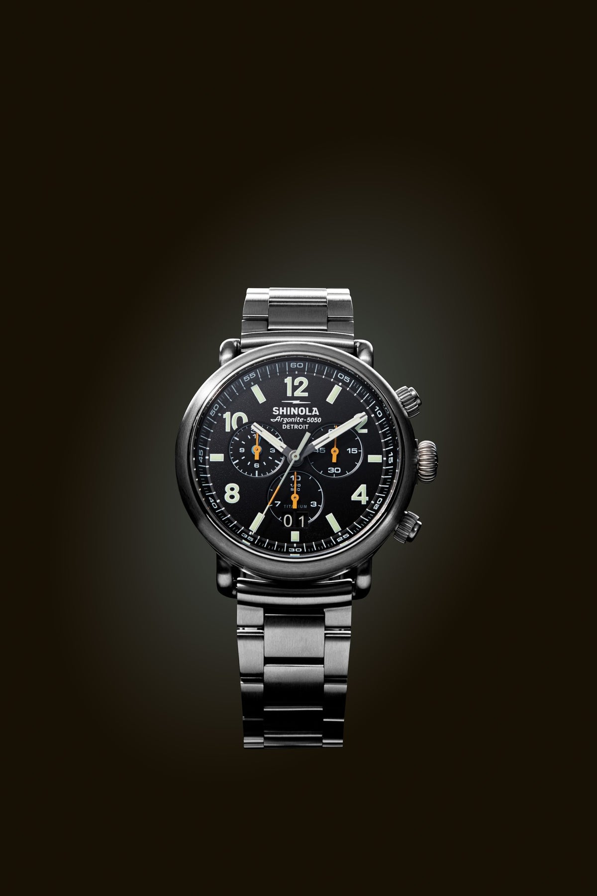 Runwell Chronograph West Wind Watch Gift Set with Additional Strap - Black