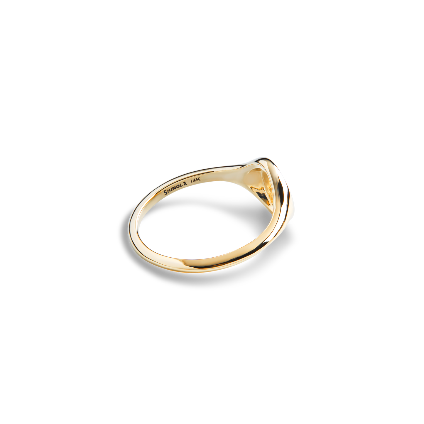 Petite Round Signet Ring - Yellow Gold