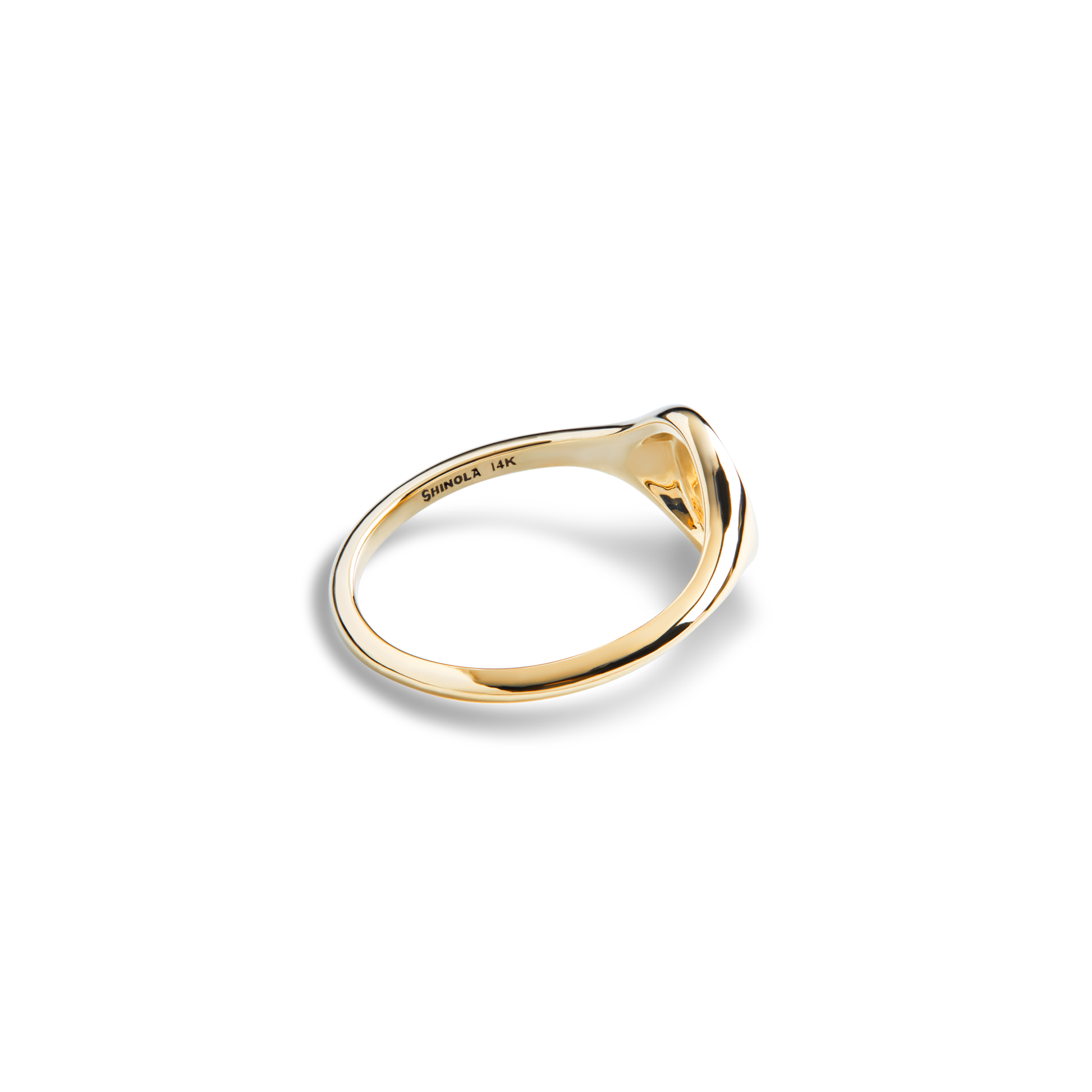 Petite Round Signet Ring - Yellow Gold