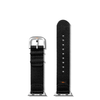 20mm Black Split Nylon Apple Watch Strap - Black
