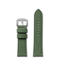 24mm Green Leather Watch Strap - Green
